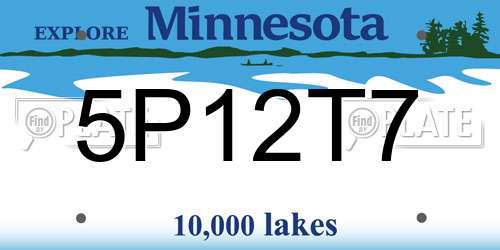 5P12T7 Minnesota License Plate