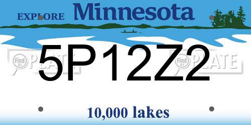 5P12Z2 Minnesota License Plate