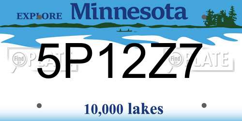 5P12Z7 Minnesota License Plate
