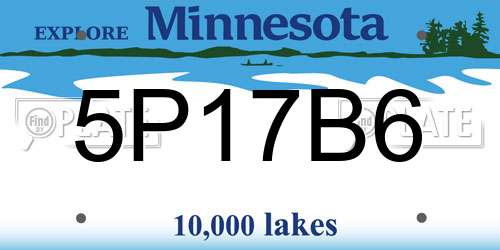 5P17B6 Minnesota License Plate