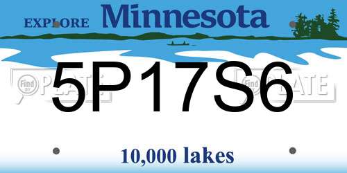 5P17S6 Minnesota License Plate