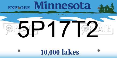 5P17T2 Minnesota License Plate
