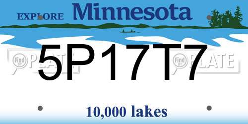 5P17T7 Minnesota License Plate