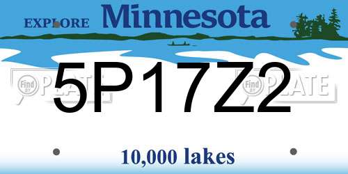 5P17Z2 Minnesota License Plate