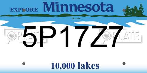 5P17Z7 Minnesota License Plate