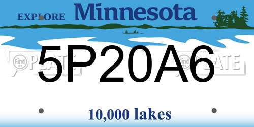 5P20A6 Minnesota License Plate