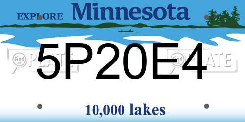 5P20E4 Minnesota License Plate