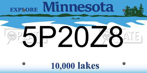 5P20Z8 Minnesota License Plate
