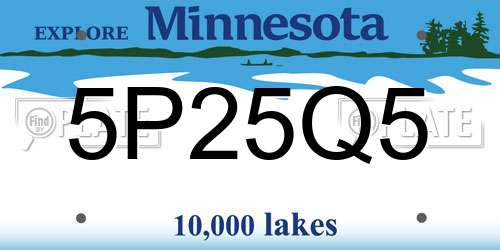 5P25Q5 Minnesota License Plate