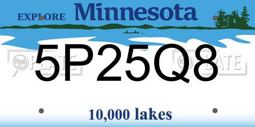5P25Q8 Minnesota License Plate