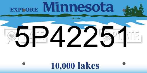 5P42251 Minnesota License Plate