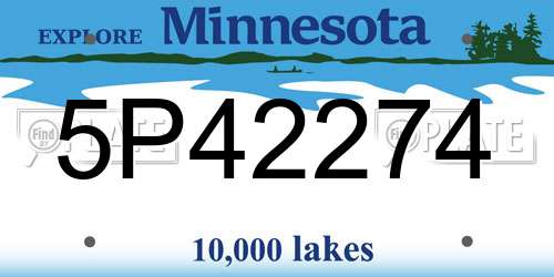 5P42274 Minnesota License Plate