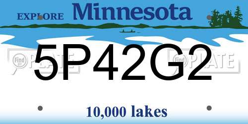 5P42G2 Minnesota License Plate