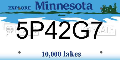 5P42G7 Minnesota License Plate
