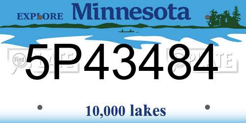 5P43484 Minnesota License Plate