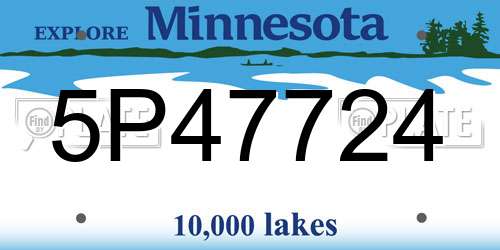 5P47724 Minnesota License Plate