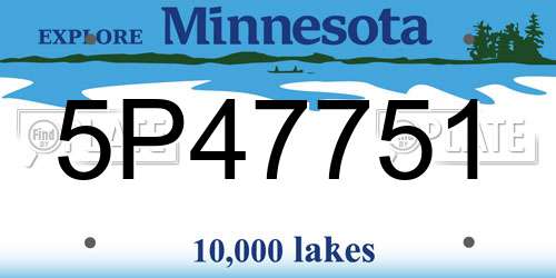 5P47751 Minnesota License Plate