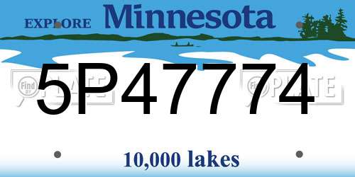 5P47774 Minnesota License Plate