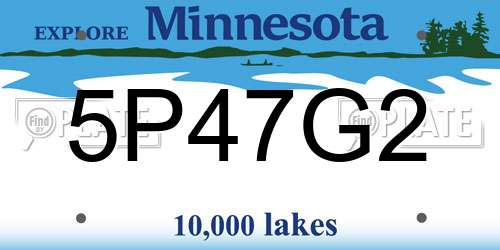 5P47G2 Minnesota License Plate