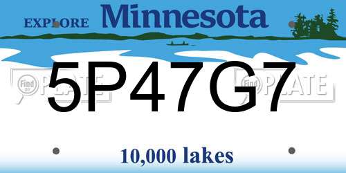 5P47G7 Minnesota License Plate
