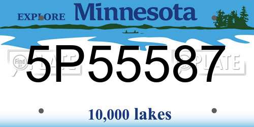 5P55587 Minnesota License Plate