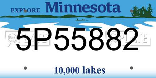 5P55882 Minnesota License Plate