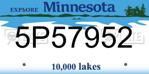 5P57952 Minnesota License Plate