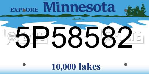 5P58582 Minnesota License Plate