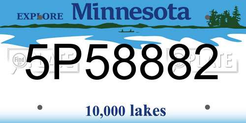 5P58882 Minnesota License Plate