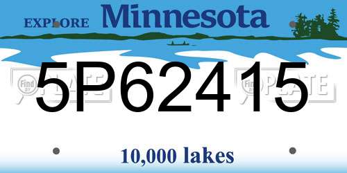 5P62415 Minnesota License Plate
