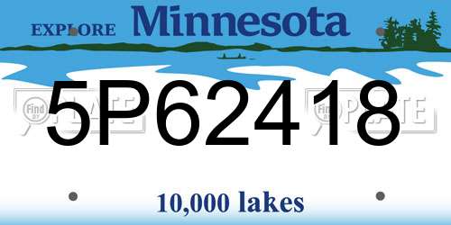 5P62418 Minnesota License Plate
