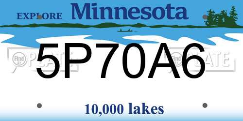 5P70A6 Minnesota License Plate