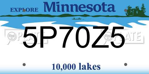 5P70Z5 Minnesota License Plate