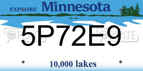 5P72E9 Minnesota License Plate