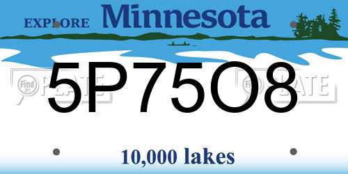 5P75O8 Minnesota License Plate