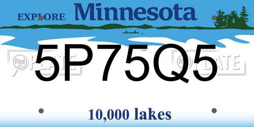 5P75Q5 Minnesota License Plate