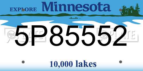 5P85552 Minnesota License Plate