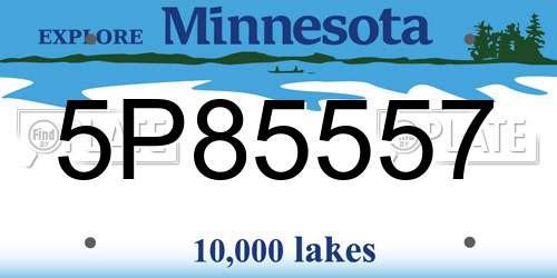 5P85557 Minnesota License Plate
