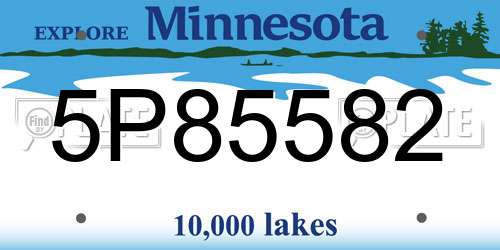 5P85582 Minnesota License Plate
