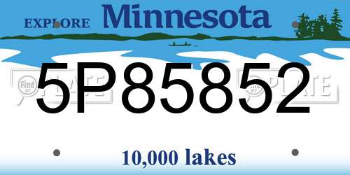 5P85852 Minnesota License Plate