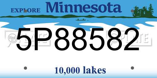5P88582 Minnesota License Plate