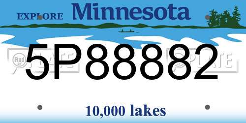 5P88882 Minnesota License Plate