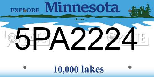 5PA2224 Minnesota License Plate
