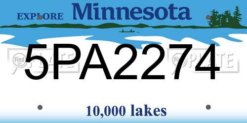 5PA2274 Minnesota License Plate