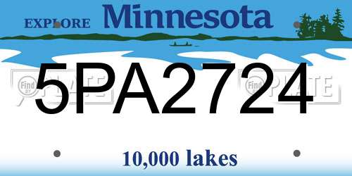 5PA2724 Minnesota License Plate