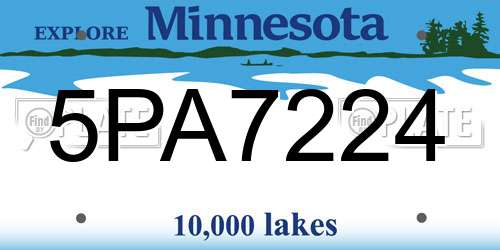 5PA7224 Minnesota License Plate
