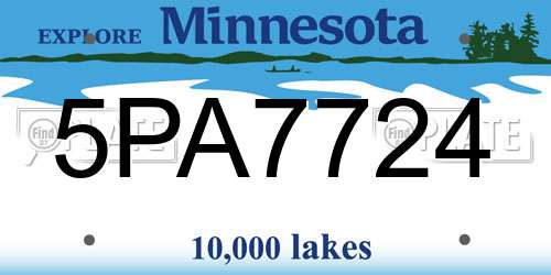 5PA7724 Minnesota License Plate