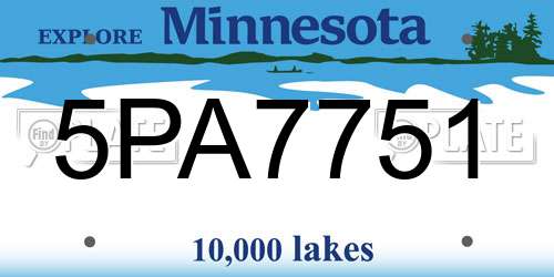 5PA7751 Minnesota License Plate
