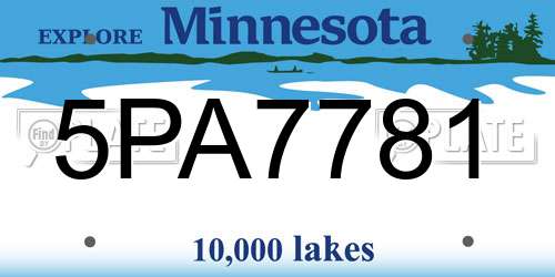 5PA7781 Minnesota License Plate