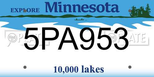 5PA953 Minnesota License Plate